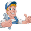 Mechanic Plumber Wrench Spanner Cartoon Handyman